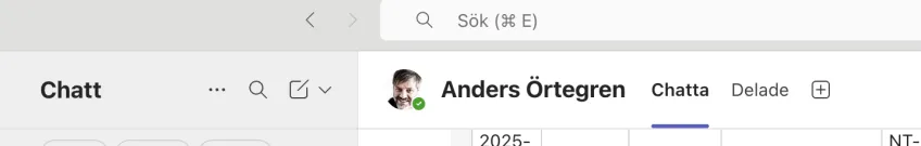 Screen dump from Teams.