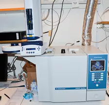 Lab machine, a gas chromatopgraph. Photo.